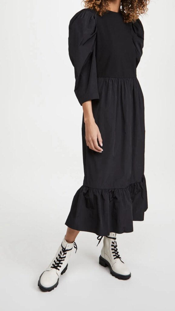 Sea Nadja Taffeta Combo Midi Dress